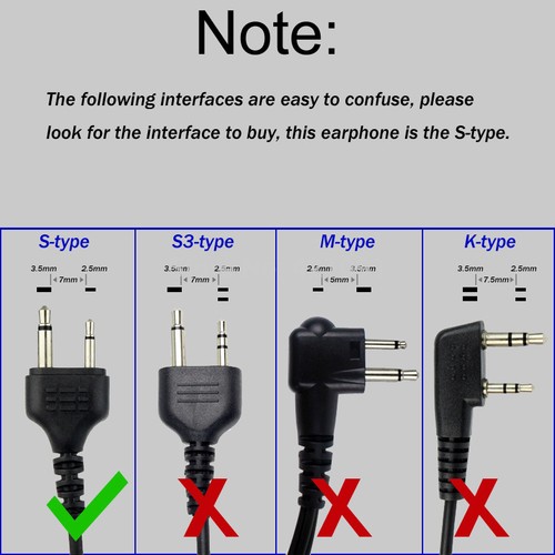 Anti-noise Air Acoustic Tube Headset Microphone Earpiece for Cobra Vertex ICOM - Picture 6 of 6