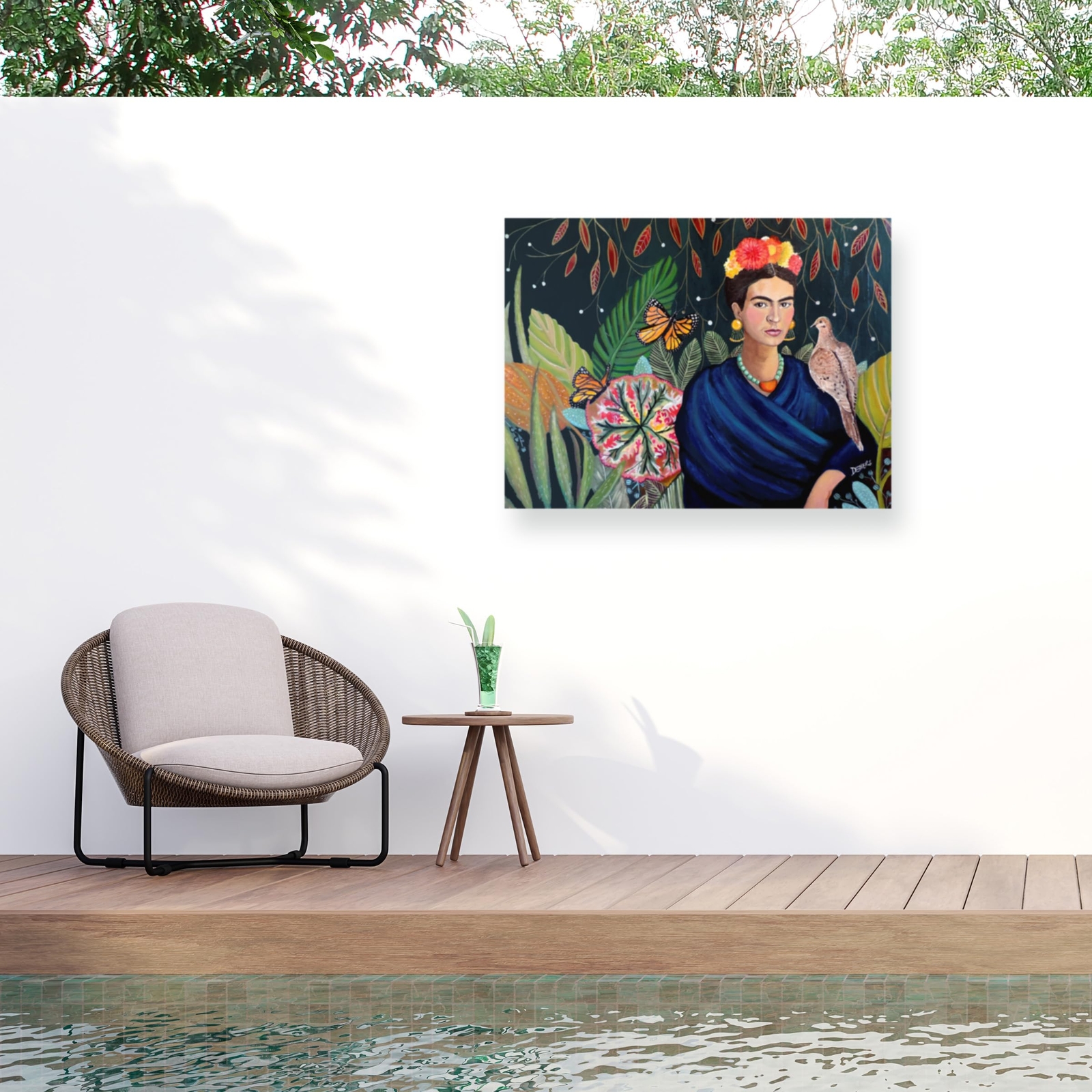 Outdoor Canvas Art - Sylvie Demers 'Frida' Wall Art for Outdoor Spaces, Patio...