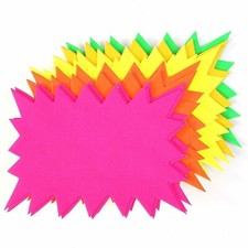 240pcs Fluorescent Neon Flash Stars 15cm x 10cm Shop Retail Price Sign Sale Card