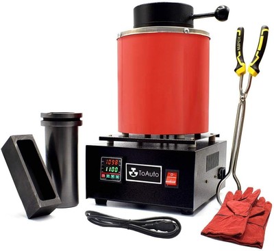 7-in-1 Compact Gold Melting Furnace with Graphite Crucible - Fast & Efficient