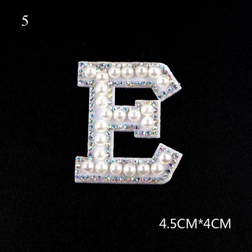 3D Beaded Pearl Alphabet Rhinestone English Letter Patches Iron Sew On Stickers - Picture 16 of 37