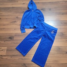 Blue Juicy Couture Matching Tracksuit Set Large Jacket Medium Pants Vintage Y2k