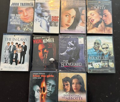 Lot of 10 DVDs- Basic Instinct, the Bucket List, The Body Guard and more!
