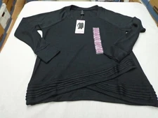 Women's Active Life Black Long Sleeve Shirt Sweater Small New w Flaw  msrp -$79