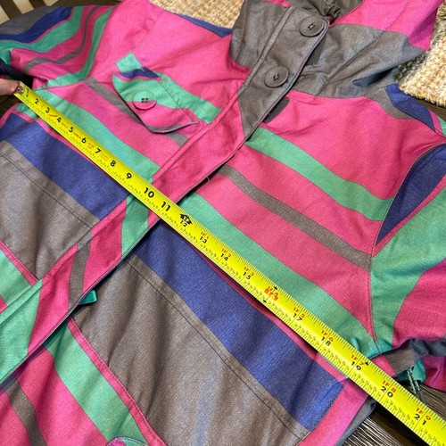 Firefly Auqubase Striped Snowboard Ski Jacket Hooded Winter Coat Kids Girls M - Picture 10 of 15