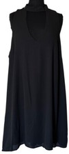 HAUTE FOX Black Sleeveless Dress Knee Length w/Keyhole Neck Women Plus Size 3X