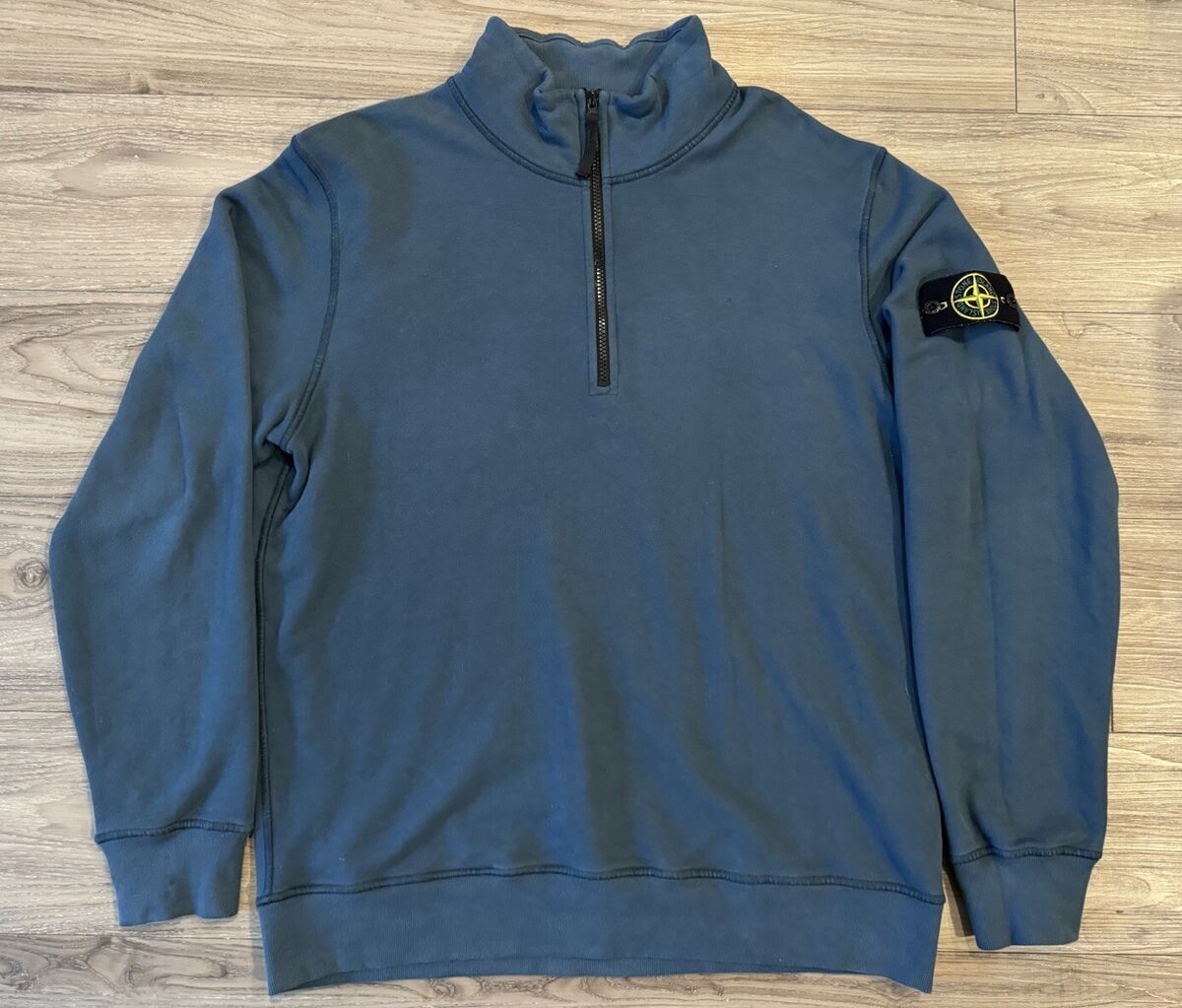 Stone Island Logo Half Zip Sweatshirt Size XL Garment Dyed Stone Island Logo Half Zip Sweatshirt Size XL Garment Dyed