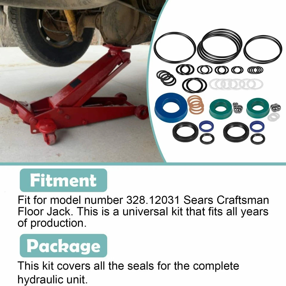 Kit de substituição de vedação 59 peças para reparo hidráulico Sears Craftsman macaco de piso de 2 toneladas - Imagem 4 de 4