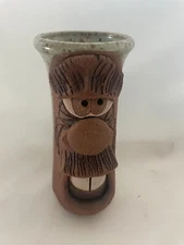 Funny Face/Goofy Art Pottery Clay Coffee/Tea/Beer/Mug 5 3/4" Tall - Vintage.