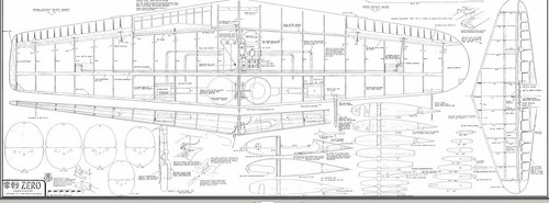 WWII A6M5 Zero 79 inchs Giant Scale RC AIrplane Printed Plans - Picture 4 of 6