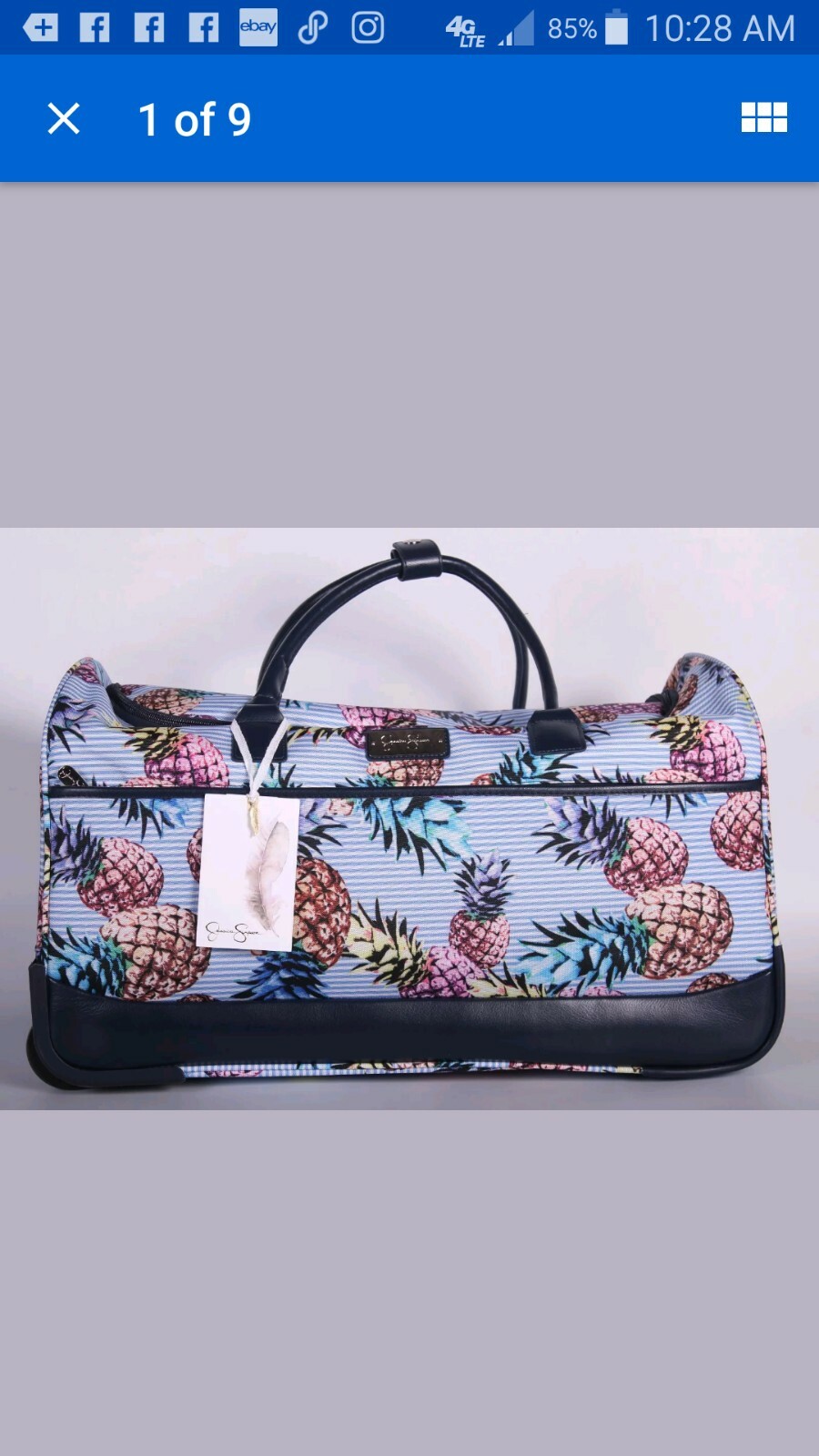 jessica simpson pineapple hardside luggage