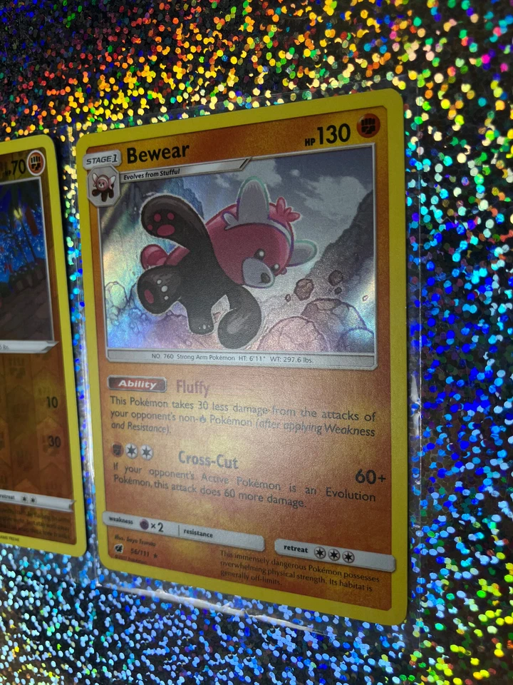 Pokemon TCG: Secret Rare 161/147 Bodybuilding Dumbells; Rare Holo 56/111 Bewear - Image 4 of 4
