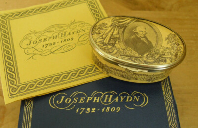 Boxed Ltd Ed Halcyon Days Joseph Haydn Emaille Box - 2 3/4'' (7cms)