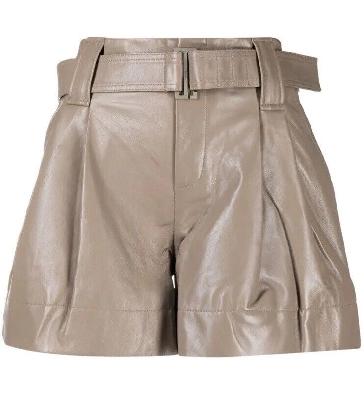 Ganni leather shop shorts