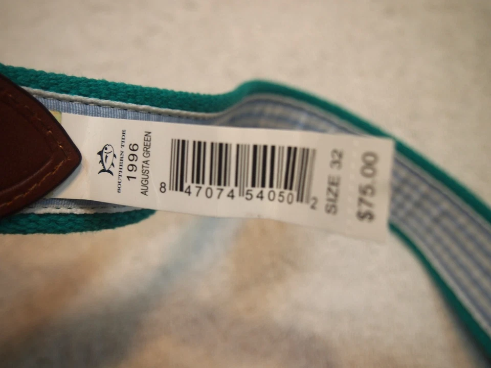 Southern Tide Needlepoint Embroidered Skipjack Belt Augusta Green NWT 32 $75 - Image 3 of 4