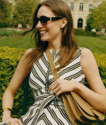 karen millen striped midi dress Karen Millen Stripe Slub Organdie Drama Sleeve Woven Wrap Detail Shirt Dress