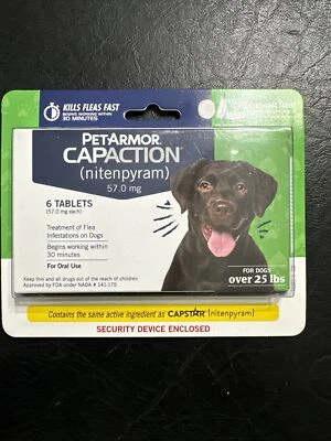PetArmor Capaction Oral Flea Treatment for Dogs Over25 lbs 6 tablets.