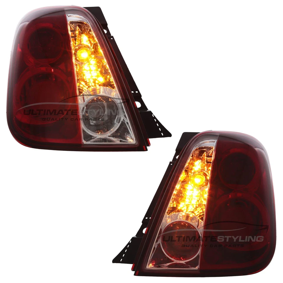 Fits Fiat 500 Crystal Red Clear Rear Back Lights Tail 2008-2015 Abarth Upgrade - Image 4 of 4