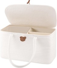 Diaper Caddy Organizer,Diaper storage Organizer for Changing Table and Car-White