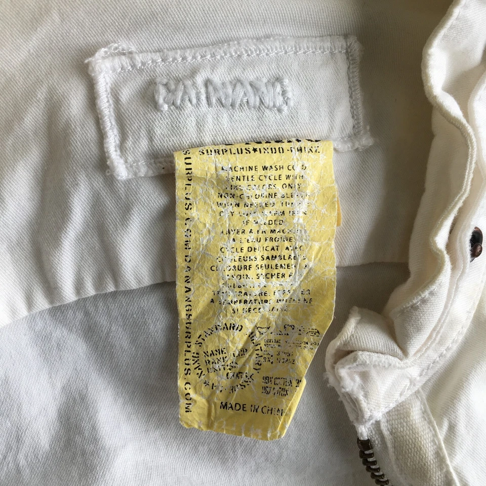 DA-NANG Womens sz Small/XS Ivory Zip Back Hem Circle Hardware Cropped Jacket - Image 2 of 4