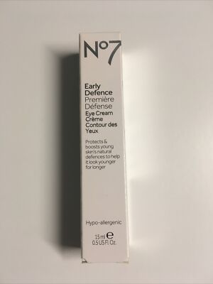 No7 Early Defence Eye Cream, 0.5 fl. oz.   New