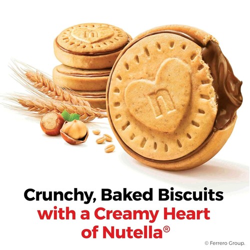 Biscotti alla Nutella, 20 pezzi di biscotti, spalmabile di nocciole con cacao, snack per bambini, 9,7 oz - Foto 3 di 5