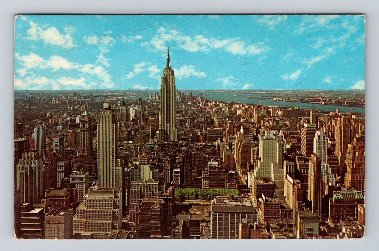 Vintage NYC Panoramic Empire State Building View Postcard