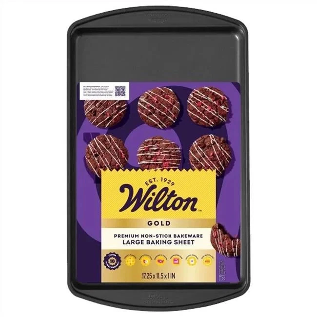 Wilton Enterprises 6088749 12 x 17 in. Gold & Black Large Baking Sheet
