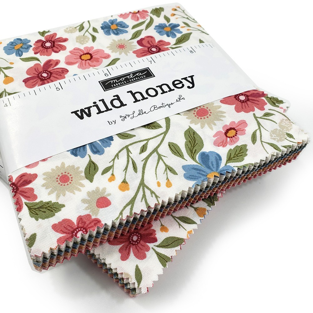 Moda Wild honey by Lella Boutique charm pack 100% cotton fabric squares, floral