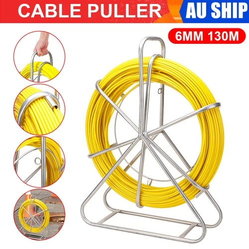 6.0mm 130m Duct Rodder Fish Tape Traceable Cable Snake Trace Wire Tool AUS