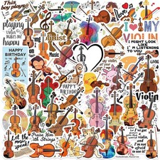 Violin Stickers 50Pcs Musical Instrument Waterproof Vinyl Decals for Water B...