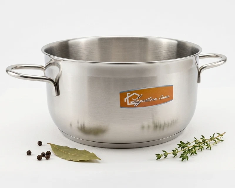Casseruola Pentola a 2 Manici Diametro 24 cm LAGOSTINA in Acciaio Inox INDUZIONE, fotografia 3 di 3