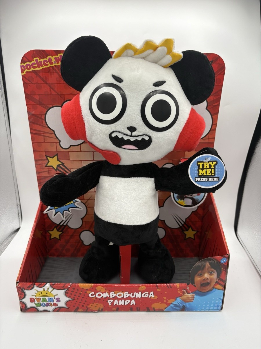 RYAN'S WORLD Pocket Watch Combobunga Panda Feature Plush New In Box