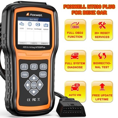 FOXWELL NT530 PLUS for BENZ Car OBD2 Scanner Bidirectional With 38PIN Cable Tool