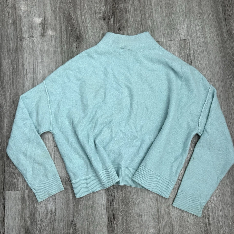 Suéter Pilcro by Anthropologie 100 % cachemir cuello capucha azul azulado talla XS Foto 4 de 4