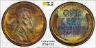 MS65RB 1909 VDB 1C Lincoln Wheat Cent, PCGS Trueview- Nicely Rainbow Toned