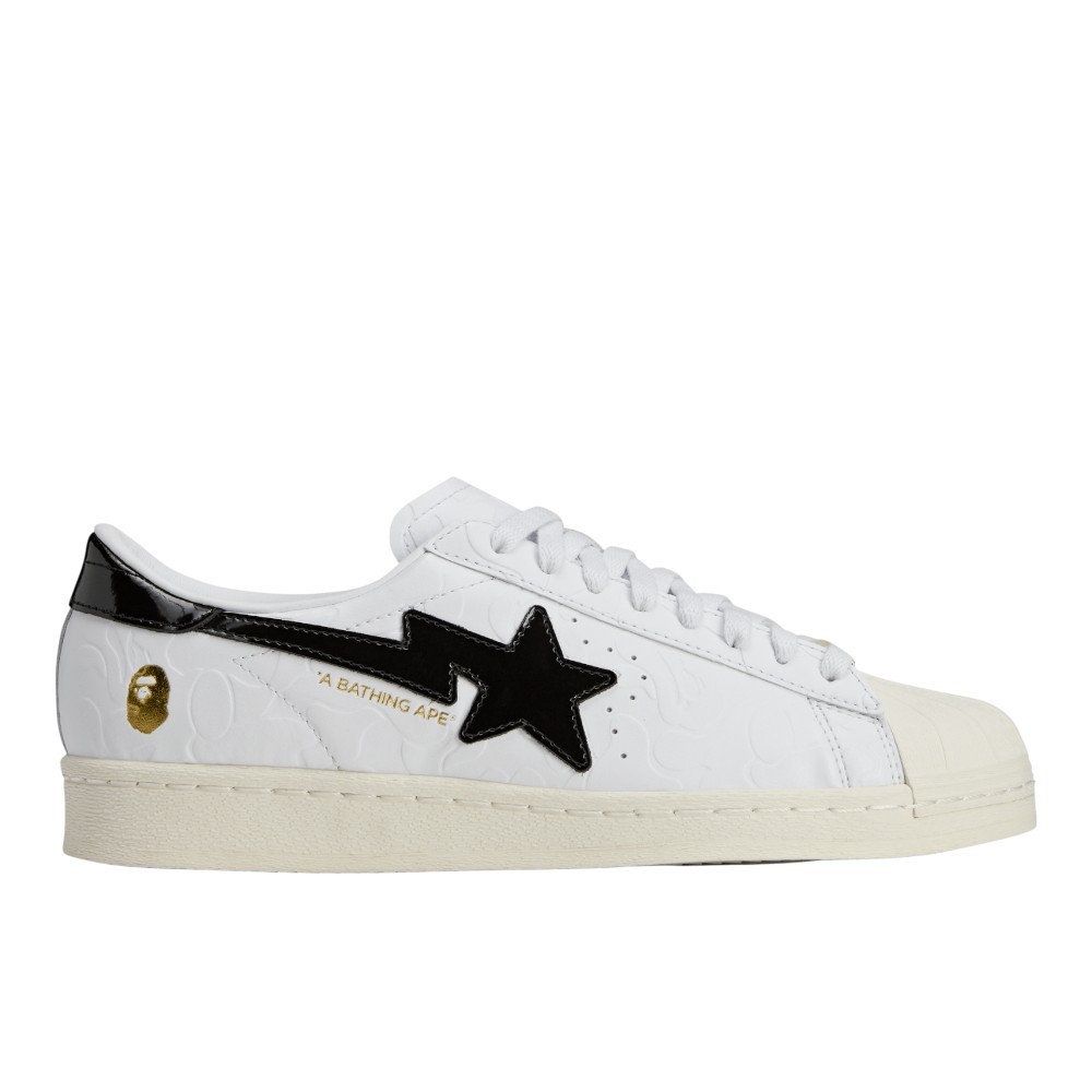 adidas Sstr V Bape Lace Up  Mens White Sneakers Casual Shoes JR2701