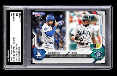2026 Shohei Ohtani / Ichiro Suzuki Topps NOW Card #65 Mint Graded