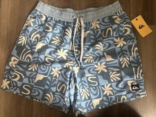 Quiksilver Scallop Terra Blue Volley Shorts Size Medium- New