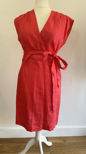 Jigsaw 100% Linen Wrap Dress UK 12