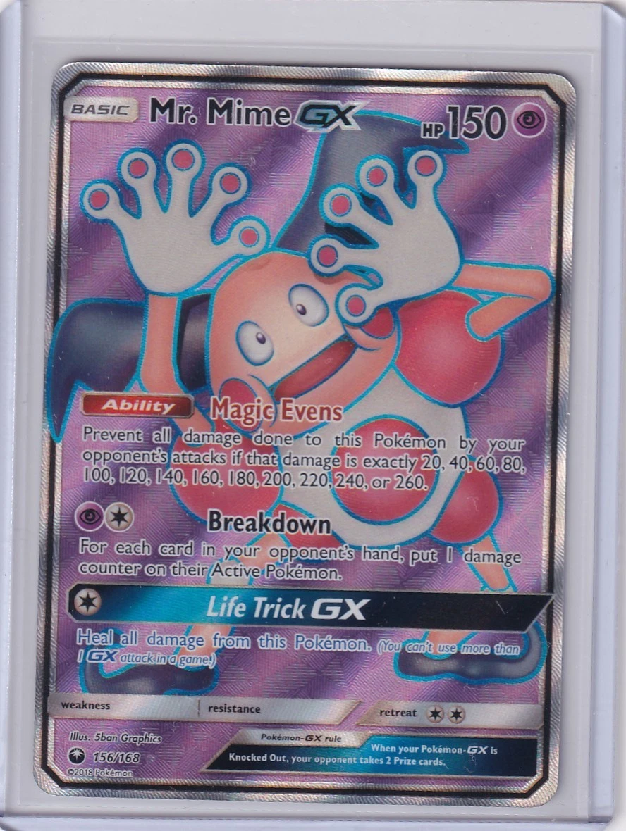 Mr. Mime GX Full Art #156/168  Holo Ultra Rare Celestial Storm Pokemon