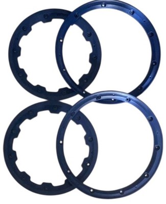 KM Felgenringe blau (jew. 2x innen u. außen) HPI Baja, Losi 5ive-T, FG, u.a.