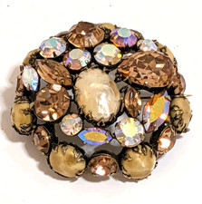 VINTAGE REGENCY JEWELS LARGE RHINESTONE SIGNED BROOCH PIN