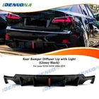 Rear Bumper Diffuser Lip Kit W/ Light For Lexus IS250 IS350 2006-2013 2007 Black