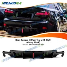 Rear Bumper Diffuser Lip Kit W Light For Lexus Is250 Is350 2006-2013 2007 Black Rear Bumper Diffuser Lip Kit W Light For Lexus Is250 Is350 2006-2013 2007 Black