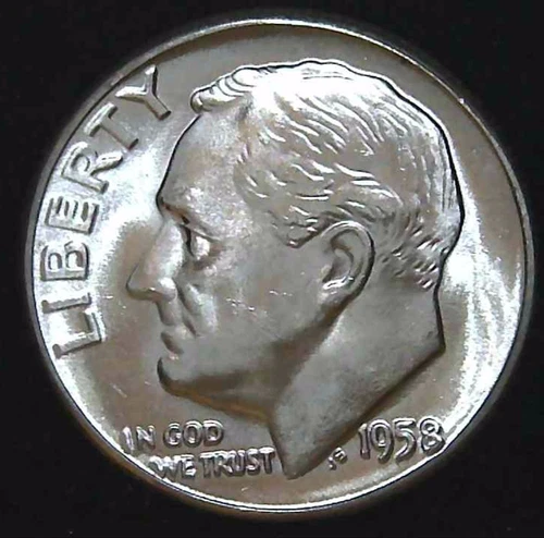 1958-P 10C Roosevelt Dime BU 90% Silver 26owt0228-8