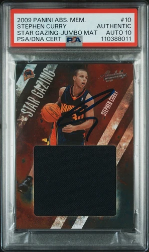 2009 Absolute STEPHEN CURRY Star Gazing Jumbo Patch /25 PSA 10 Auto Rookie Card