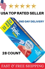 Ziploc Gallon Freezer Bags Food Storage Grip 'N Seal Zip Lock Bags 28 Count
