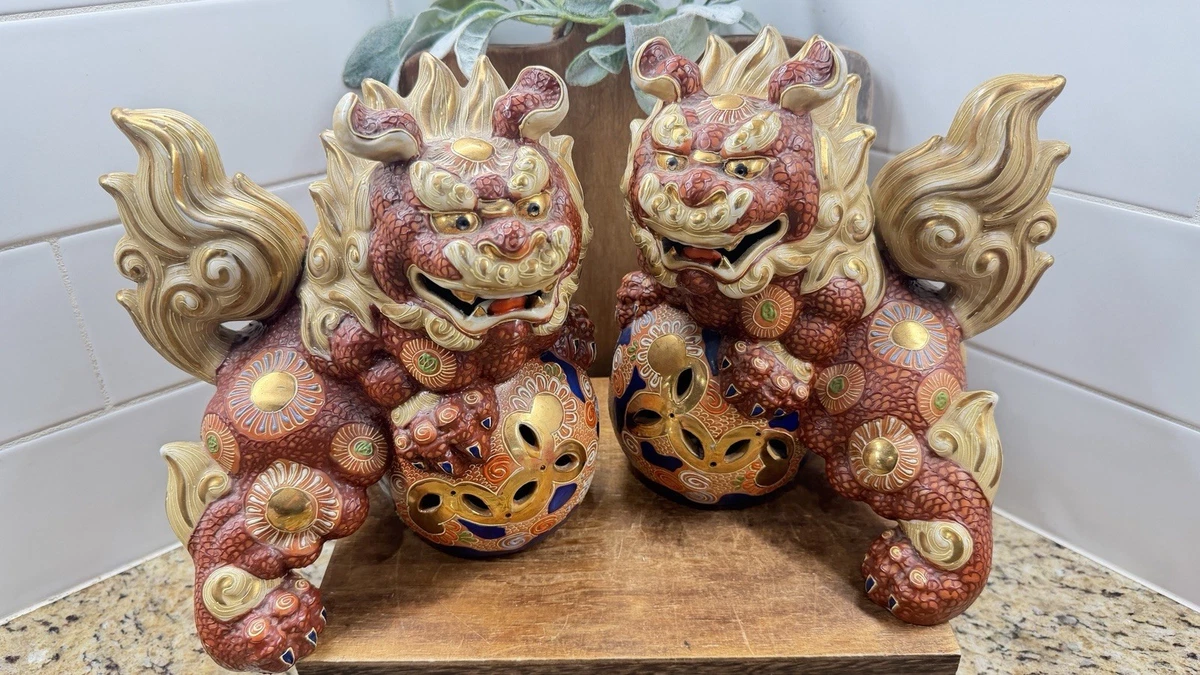 红色日本古董雕像| eBay