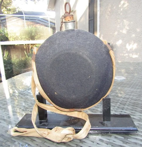 US Civil War Model 1858 Blue Bullseye Canteen w/Cover & Strap Minty!